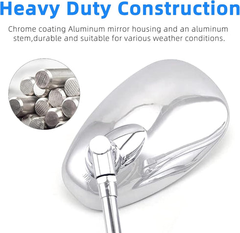 Motorcycle Mirrors Universal 8mm 10mm Chrome Rear View Side Mirror Handle Bar Bar End Motorcycle Mirrors Fit For Most Motorbikes...