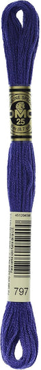 DMC Thread 6-Strand Embroidery Cotton 8.7 Yards Royal Blue 117-797 (12-Pack)...
