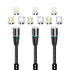 NetDot Magnetic Charging Cable,3in1 Gen12 (5ft/3 Pack Black) 18W Fast Charging Magnetic Phone Charger and Data Transfer Magnetic Charger for USB-C...
