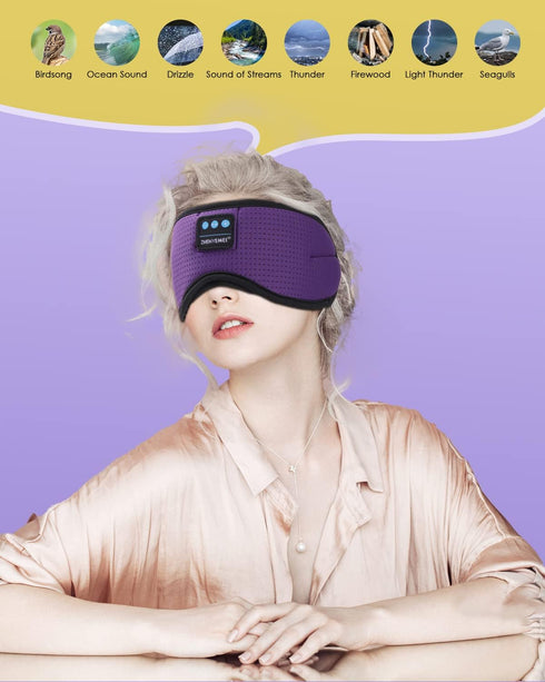 Sleep Headphones White Noise Bluetooth Sleep Mask 3D Music Sleeping Eye Mask Sleeping Headphones for Side Sleepers Sleep Mask with Bluetooth Headp...
