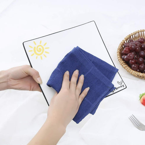 Glynniss Blue Dish Cloths Kitchen Highly Absorbent Navy Dish Rags 100% Cotton Dish Cloths for Washing Dishes, Cleaning (12pcs Blue)...