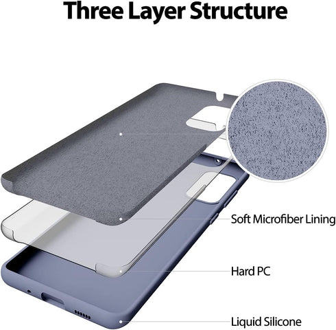 GOOSPERY Liquid Silicone Case for Samsung Galaxy S20 Plus (2020) Jelly Rubber Bumper Case with Soft Microfiber Lining - Lavender Grey...