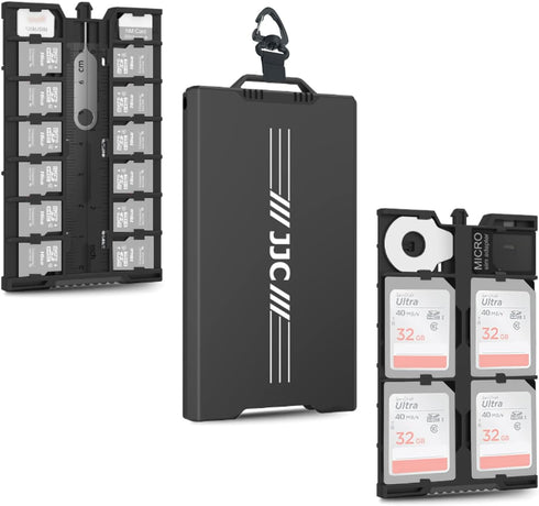 Aluminum Pop up Memory Card Case for 12 Micro SD TF MSD,4 SD,2 Nano SIM/NM Cards,Anti-Shock Anti Scratch,Comes with Carabiner, Flathead Tool,Micro...