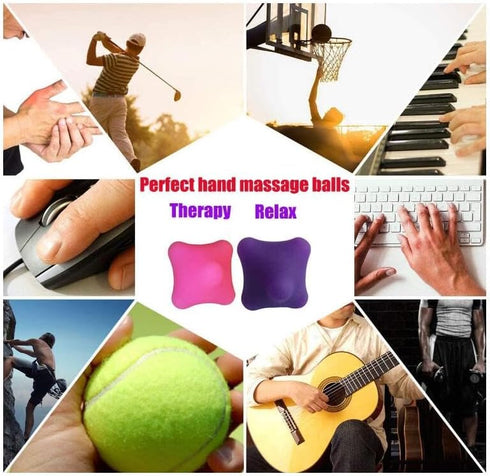 Hand Massage Exercise Therapy Balls-Deep Tissue Trigger Point Self Massage Rehab Reflexology Ball Arthritis Pain Relief Workout for Hands Palm Bac...