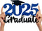 2025 Graduation Party Decorations Wooden Sign Blue Class of 2025 Photo Booth Props 2025 Graduation Picture Props for 2025 Graduation Party Supplie...