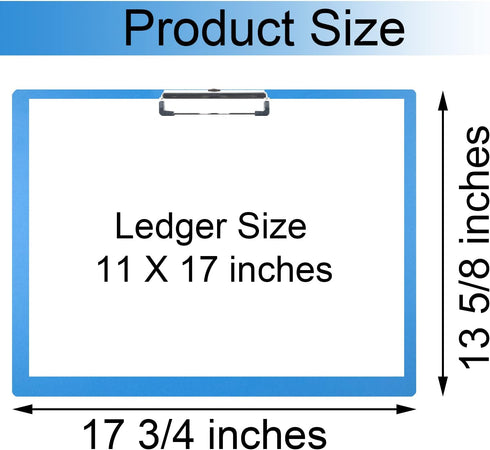 11x17 Clipboard Landscape Extra Large Clipboard Super Tough 11 x 17 Clipboards Low Profile Clip Not Fragile PP Plastic Blue Pack of 1...