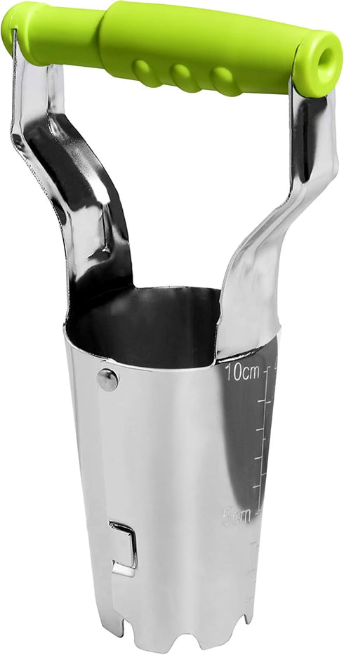 GREBSTK Sturdy Stainless Steel Gardening Bulb Transplanter Tool with Depth Mark and Soil Release Handle for Planting Bulbs...