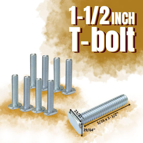 O'SKOOL T-Track Knob Kit with Threaded Through 5/16-18 Knobs, T-Bolts and Washers for Woodworking Jigs and Fixtures – 10 Pack...
