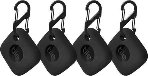 4PCS Case for Tile Mate Tracker 2022, Soft Silicone Skin Cover Shock-Absorbing Protective Case with Carabiner Accessories (4PCS Black)...