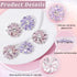 GORGECRAFT 8Pcs Crystal Snowflake Buttons Light Purple&Light Pink Rhinestone Buttons 1-Hole Brass Shank Buttons Embellishments Sew On Clothing But...