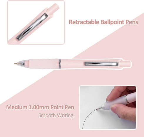 Ball Point Pen Black Ink Ballpoint Pens with Super Soft Grip Medium Point 1.0mm Office Pens (12 pack)...