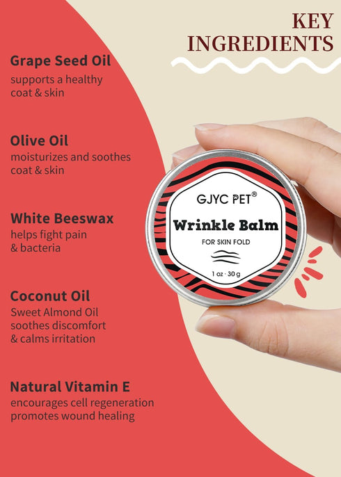 Wrinkle Wipes + Wrinkle Balm for Dogs | Bulldog, French Bulldog, Pug, English Bulldog | Cleans & Soothes Wrinkles, Folds, Tear Stain, Tail Pockets...