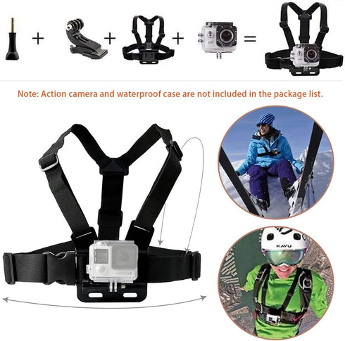 VVHOOY Action Camera Accessories Kit Compatible with AKASO EK7000 GoPro Hero 12 11 10 9 8 7 APEMAN DBPOWER Osmo Dragon Touch, Brave 4 Brave 7 LE C...