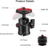 Universal 1/4" Swivel Mini Ball Head Screw Tripod Mount with Hot Shoe Mount, EszkozTA 360° Panoramic Rotating Mount Base Adapter for DSLR Cameras ...