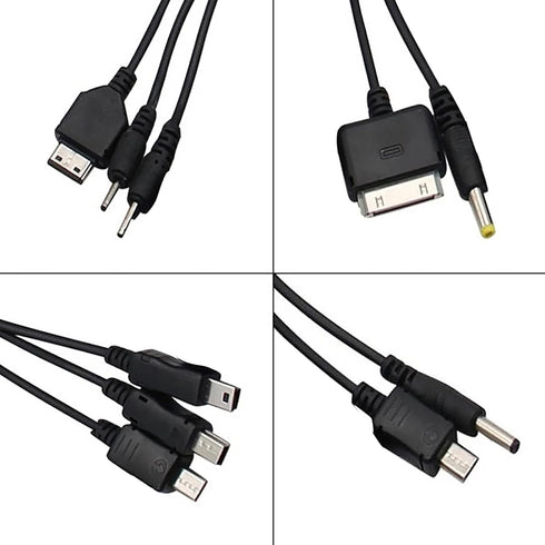 Black 10 in 1 Universal USB Cable, Multiple Universal Charging Cable for Cell Phones Blutooth Earphone Speaker Adapter Cable, 20cm Data Cable USB ...