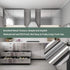 17.7''x197''Silver Wallpaper Stainless Steel Contact Paper Metallic Silver Peel and Stick Waterproof Removable Wallpaper for Kitchen Appliances Co...