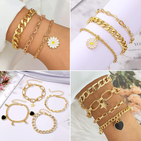 KISS WIFE Jewelry Set for Women, Necklaces Bracelets Rings and Earrings Sets, Gold Silver Vacation Jewelry Fashion Costume Jewelry Packs, Gifts fo...