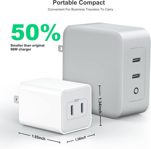 USB C Wall Charger 40W, 2 Pack Dual Port 20W PD 3.0 Type C Fast Charging Block, Durable Compact Power Adapter for iPhone 11/12/13/14/15/Pro Max, X...