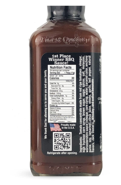 Historic Lynchburg Tennessee Whiskey Sweet and Mild Barbecue Sauce 86 Poof, Gluten Free, No MSG, Flavored with Jack Daniel Whiskey...