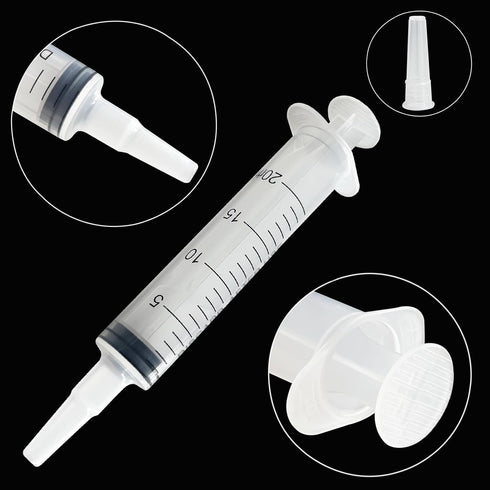 10pack 20ml Plastic Syringes with Measurement for Feeding Pets ,Liquid Scientific Labs,Watering,Dispensing Lip-gloss, without Needle with Cap...