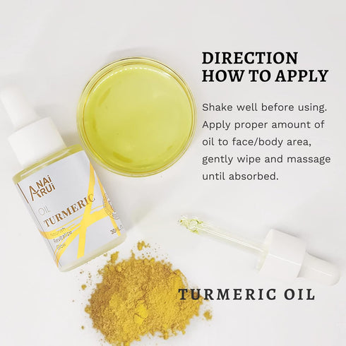 ANAI RUI Turmeric Face Oil, Facial Oils & Serum with Turmeric, Turmeric Skincare Oil for Dry Skin, Wrinkles, Acne, Evens Tone, Moisturizing Face O...