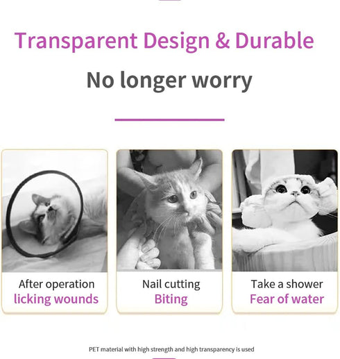 Cat Muzzle Combo - Adjustable Cat Hood, Breathable Anti-Bite Muzzles to Prevent Biting and Chewing, Safety Grooming Accessory for Small Pets.(M fo...
