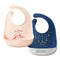 Silicone Baby Bibs, 2 Pack Food Catching Bibs for Baby Boys and Girls, Waterproof Baby Bibs for Eating, BPA Free Plastic Silicone Baby Bibs with P...