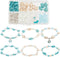SUNNYCLUE 1 Box 6 Sets Ocean Anklet Bracelet Making Kit Turtle Beads Sea Animal Beads Summer Hawaii Blue Glass Bead Shell beads for Jewelry Making...
