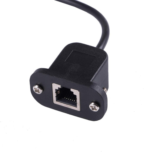 RJ11 6P4C Female to DP 4P Male Telephone Panel Mount LAN Network Ethernet Extension Cable 15cm...