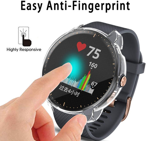 Compatible for Garmin Vivoactive 3 Music Waterproof Protective Case Soft TPU Plated Screen Protector Cover Scratch-Proof All Around Screen Cover B...