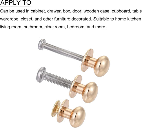 Mini Drawer Pulls (10mm/0.39") 10Pcs, Zinc Alloy Mini Round Head Knobs Pull Handle with Screws - for Home Cabinet Drawer Handle, Light Gold...