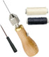 Professional Sewing Awl Hand Stitcher Repair Tool Kit for Leather and Heavy Fabrics with 2PCS Needles, 1PC Coil and Yarn/Threads...