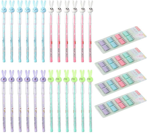 Cute Bunny Sharpening Pencils, with Replacable Refills,Stackable Pencils, Cute Rabbit Pencils...