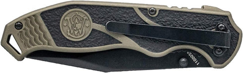 Smith & Wesson SWAT II 8.5in S.S. Spring Assisted Folding Knife with 3.5in Serrated Drop Point and Rubberized Aluminum Handle for Outdoor Survival...