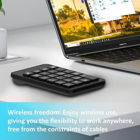 Wireless Number Pad with Battery, Enhanced Efficiency with 23 Keys Numeric Keypad Upgraded Version of 10 key USB Keyboard Financial Accounting Num...
