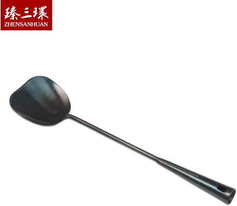 ZhenSanHuan Hand Hammered Carbon Steel Spatula Long Handle Chuan Wok Tool...