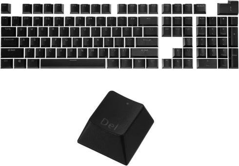 MECCANIXITY 108 Keys Pudding Keycaps Set OEM Profile 60 Percent ABS for Mechanical Keyboard Layout, Black Double Shot...