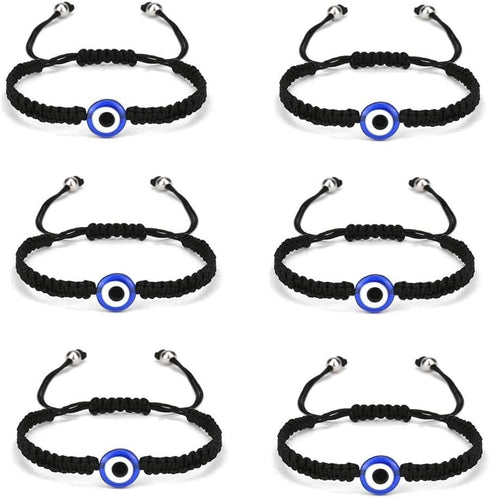 Evil Eye String Kabbalah Hamsa Hand Cord Bracelet Hand-Woven Adjustable Rope Fatima Hand Ancient Friendship Charm Anklet for Women Protection Luck...