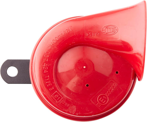 HELLA 007424001 Red Trumpet Low-Tone Horn with Bracket, 12 V, 400 Hz (Universal Fit)...