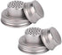 Mason Jar Shaker Lids, 2-Pack, Stainless Steel, Silver, Compact, Screw Top, Dishwasher Safe...