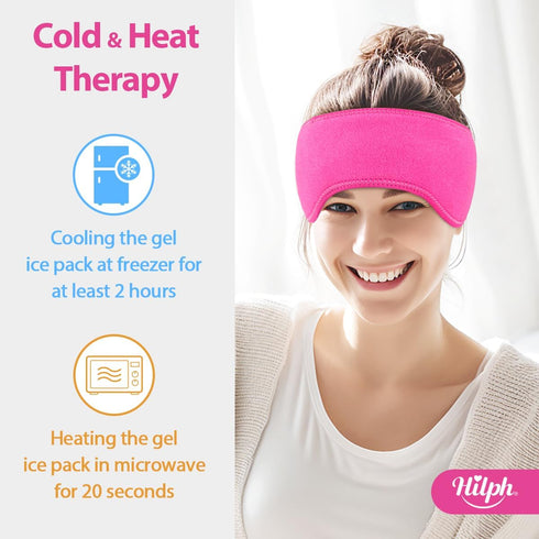 Hilph Headache Ice Pack Migraine Ice Head Wrap, Reusable Head Cold Pack Forehead Ice Pack for Migraine Relief, Headache Tension, Sinus Pain, Chemo...