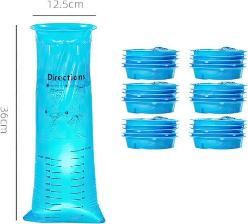 25 Pack Barf Bags Disposable, Puke Bags, 1000ml High Density Vomit Bags, Perfect for Morning Sickness, Kids, Pregnant Women, Taxis Drivers,Sea, Ca...