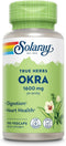 SOLARAY Okra Fruit 1600 mg - Healthy Digestion, Regularity and Heart Health Support Supplement - Soluble Fiber - Lab Verified, Vegan, 60-Day Guara...