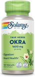 SOLARAY Okra Fruit 1600 mg - Healthy Digestion, Regularity and Heart Health Support Supplement - Soluble Fiber - Lab Verified, Vegan, 60-Day Guara...