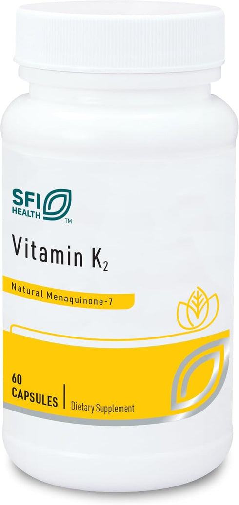 Klaire Labs Vitamin K2-50 Micrograms as Menaquinone-7 MK-7, No Soy, Gluten or Dairy (60 Capsules)...