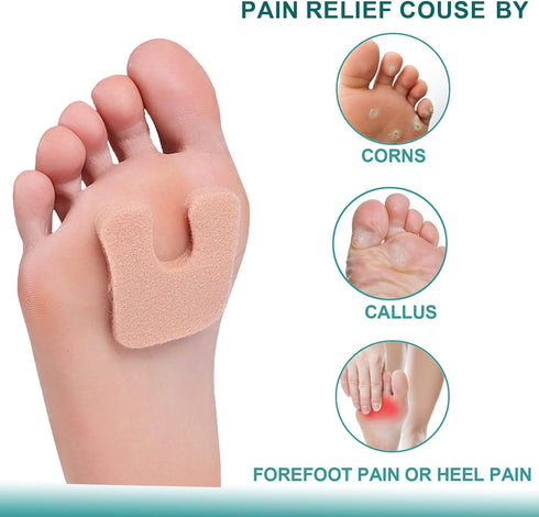 Horseshoe Pads for Feet 60 Pieces, Callus Cushions Moleskin for Feet Metatarsal Pads 3 in 1, Felt Foot Pads Callus Pads for Feet Bottom of Foot Si...