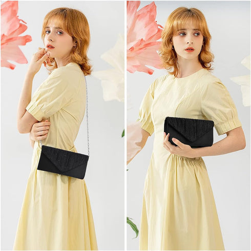 Evening Bag Clutch Purses for Women, Rhinestones Purse, Sparkling Envelope Evening Bag with Detachable Chain...