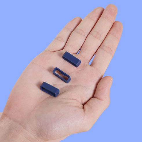 SAVITA 6pcs Watch Strap Holder Loop, Silicone Watch Band Keeper Retainer Fastener Ring Parts for Smart Watch Band Wristband Replacement (Dark Blue...