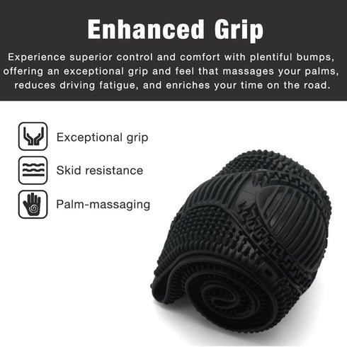 Massage Grip Soft Silicone Car Steering Wheel Cover Universal Anti-Slip Design 13-16 inch Protective Case Black...