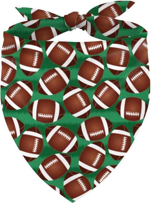 Nepnuser American Football Dog Bandana Touch Down Rugby Game Day Sports Themed Party Adjustable Triangle Bibs Scarf Accessories for Dogs Pets...